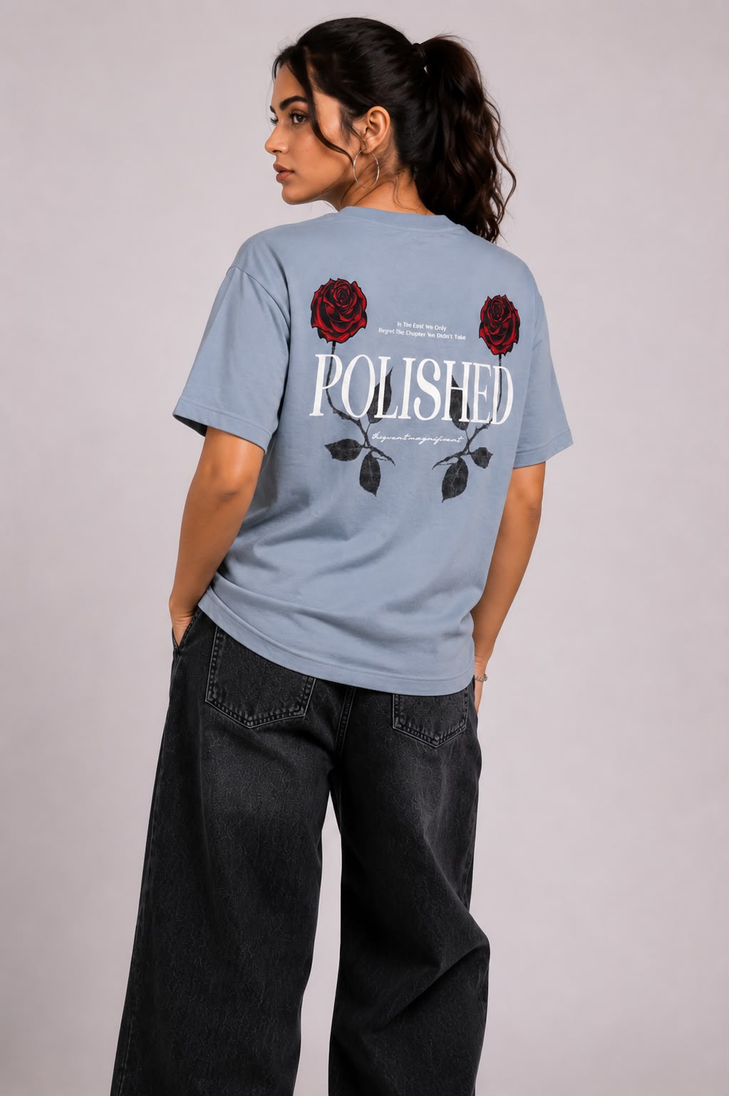 THREAD RARE Polished Rose Oversized Drop Shoulder T-Shirt – Organic Lite GSM