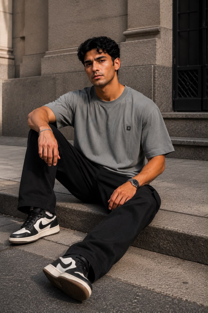 THREAD RARE – Distressed Brasso Knit Oversized T-Shirt