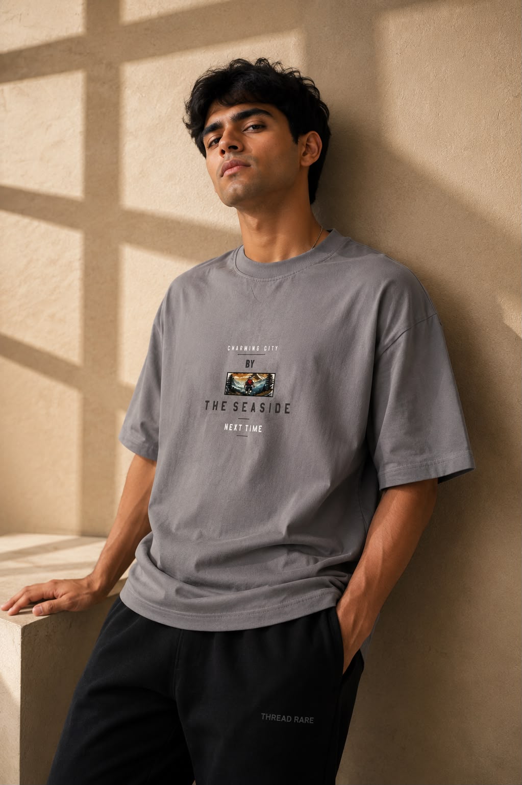 THREAD RARE The Seaside Oversized T-Shirt – Grey