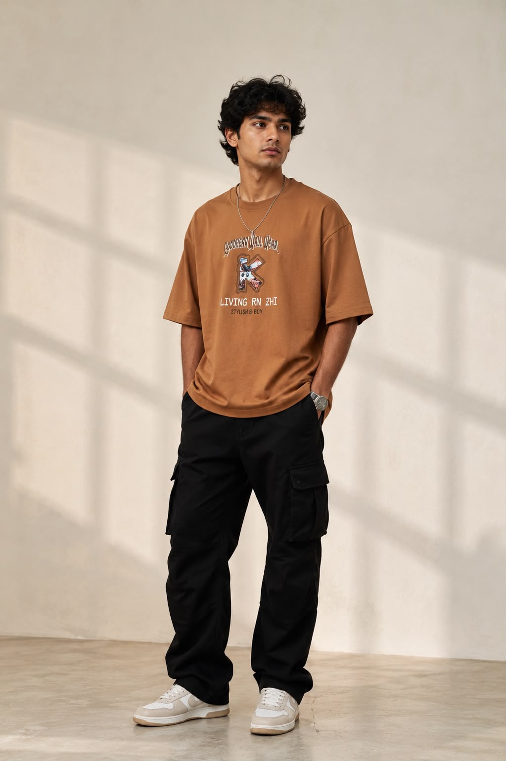 THREAD RARE Oversized Graphic T-Shirt – Brown Vintage Streetwear Tee