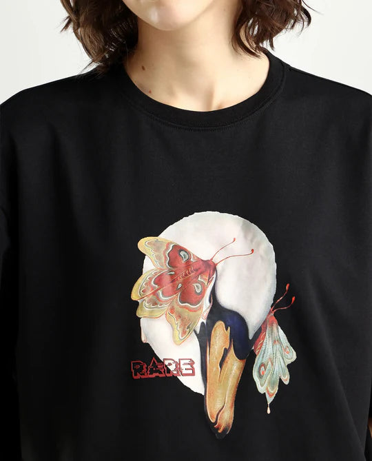 GRAIL - BALCK GRAPHIC PRINT OVERSIZED T-SHIRT