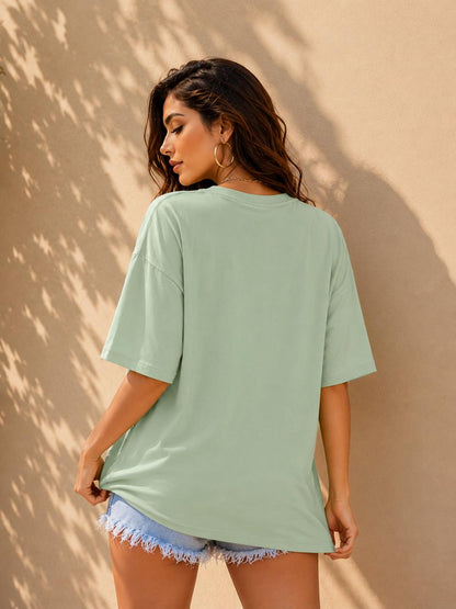 Veroconic Printed Women Round Neck Baby Color T-Shirt