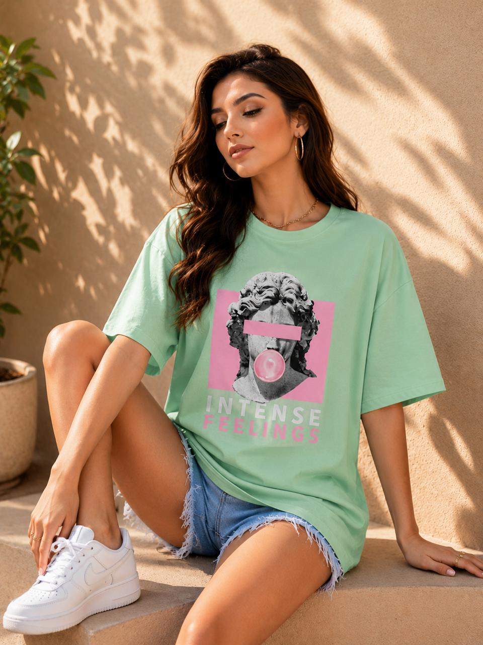 Veroconic Printed Women Round Neck Baby Color T-Shirt