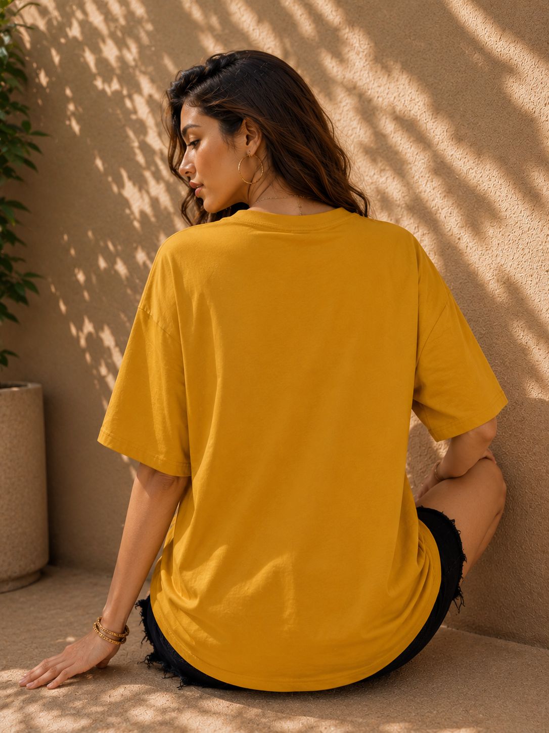 Veroconic Printed Women Round Neck Yellow Color T-Shirt