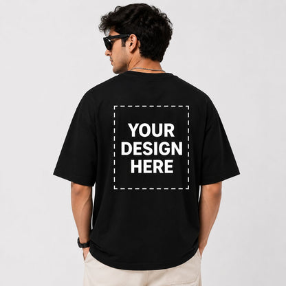 Custom Oversized Black T-Shirt with Personalized Front or Back Print