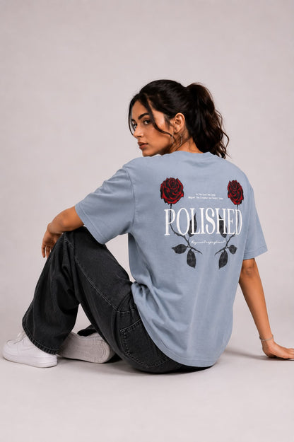 THREAD RARE Polished Rose Oversized Drop Shoulder T-Shirt – Organic Lite GSM