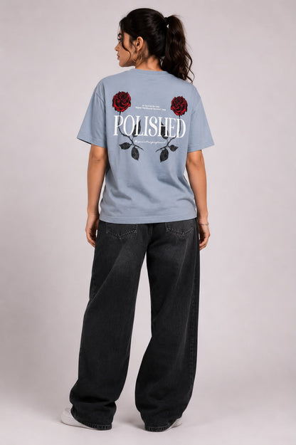 THREAD RARE Polished Rose Oversized Drop Shoulder T-Shirt – Organic Lite GSM