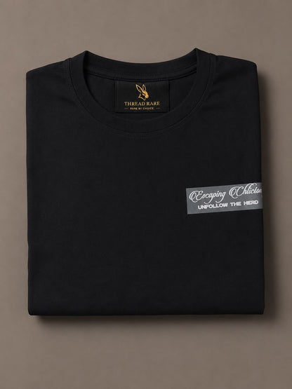 THREAD RARE Sublime Furious Oversized Drop Shoulder T-Shirt for Women | Lite GSM Organic Cotton | Black