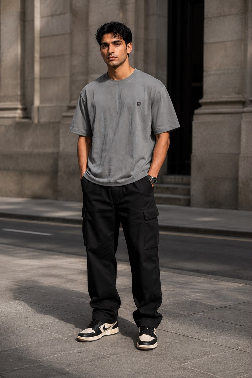 THREAD RARE – Distressed Brasso Knit Oversized T-Shirt
