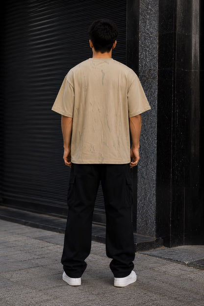 THREAD RARE Brasso Texture Oversized T-Shirt – Sand Beige