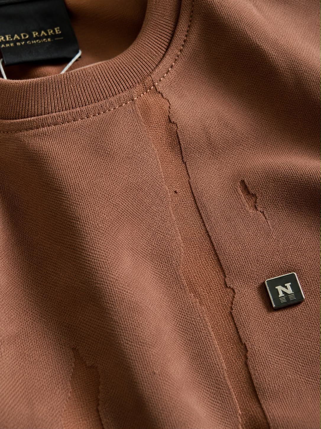 THREAD RARE Brasso Texture Oversized T-Shirt – Mocha Brown