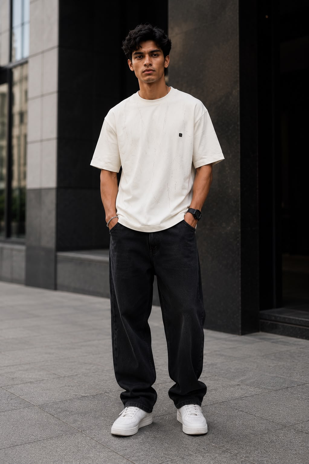 THREAD RARE Brasso Texture Oversized T-Shirt – Off White