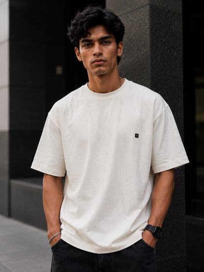 THREAD RARE Brasso Texture Oversized T-Shirt – Off White