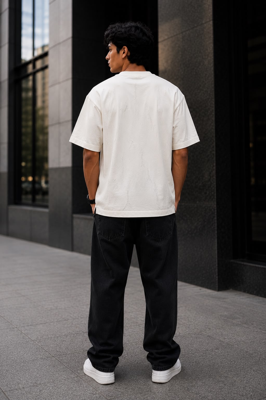 THREAD RARE Brasso Texture Oversized T-Shirt – Off White