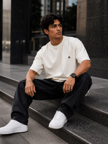THREAD RARE Brasso Texture Oversized T-Shirt – Off White