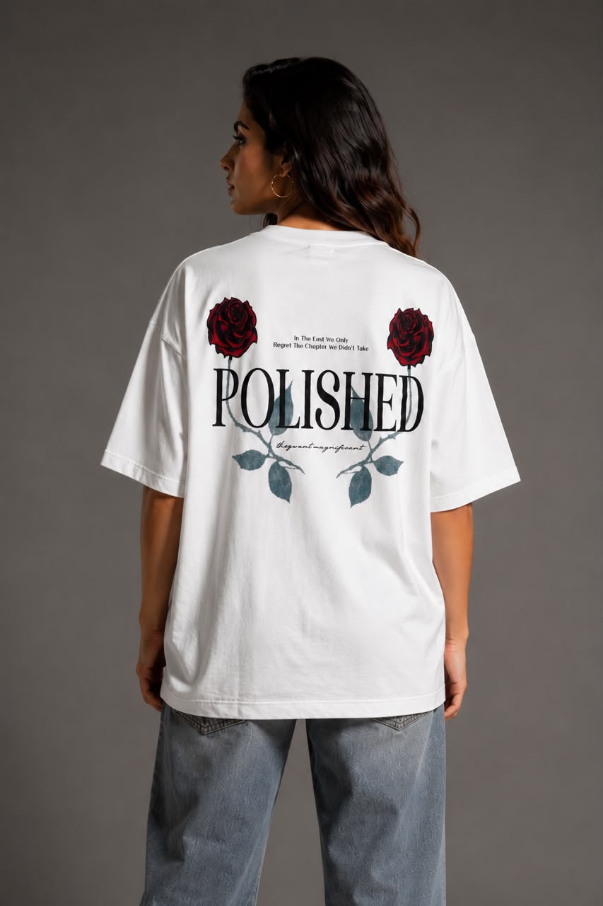 THREAD RARE Resilient Oversized Drop Shoulder T-Shirt for Women | Organic Cotton | Off White