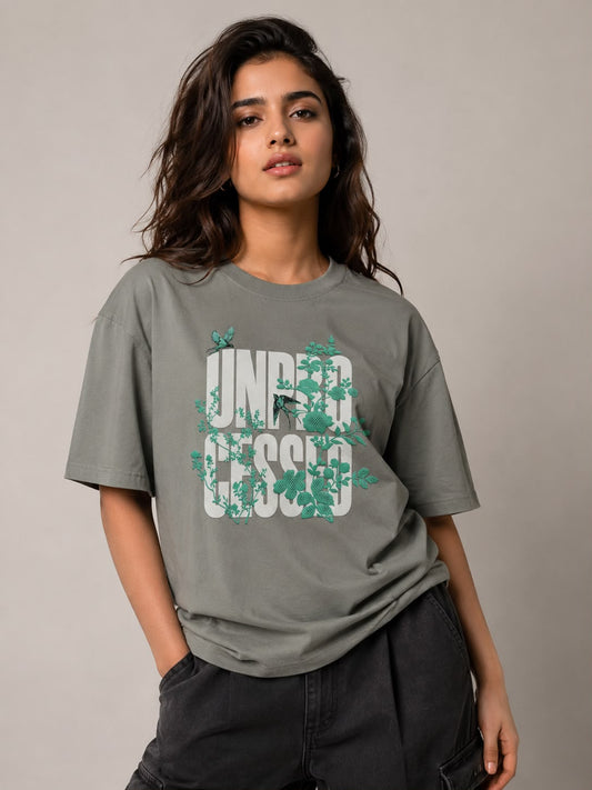 THREAD RARE Undercover Botanical Oversized T-Shirt – Sage Green