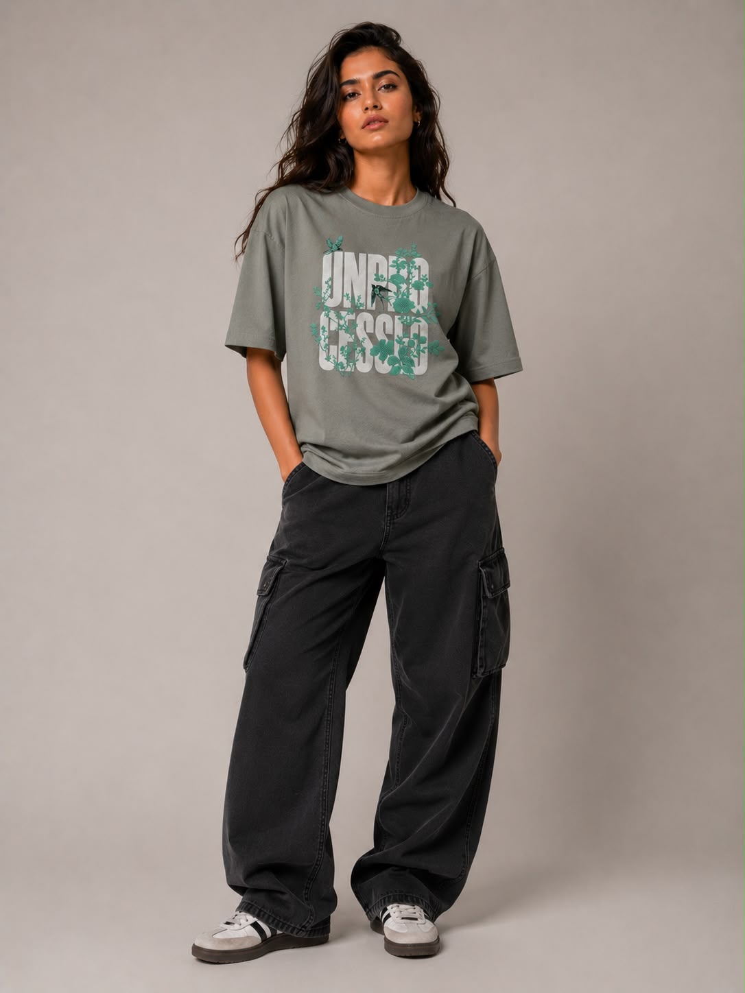 THREAD RARE Undercover Botanical Oversized T-Shirt – Sage Green