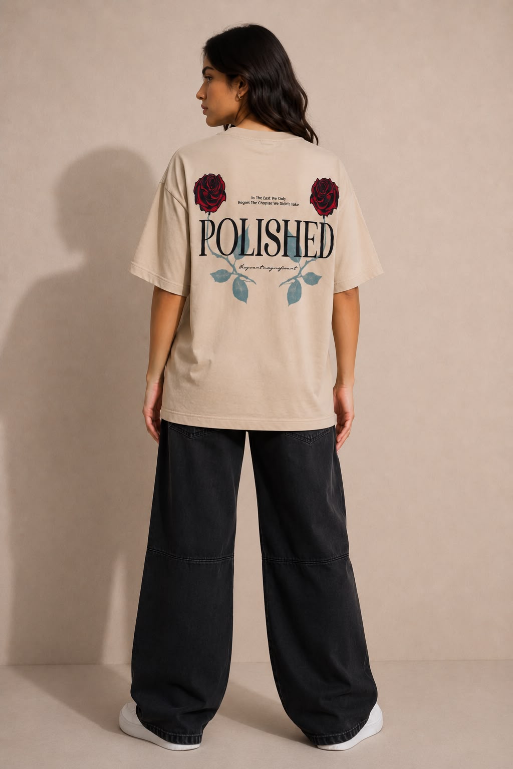 THREAD RARE Resilient Oversized T-Shirt – Beige | Drop Shoulder | Lite GSM Organic Cotton