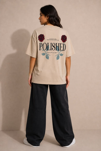 THREAD RARE Resilient Oversized T-Shirt – Beige | Drop Shoulder | Lite GSM Organic Cotton