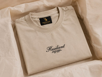 THREAD RARE Resilient Oversized T-Shirt – Beige | Drop Shoulder | Lite GSM Organic Cotton
