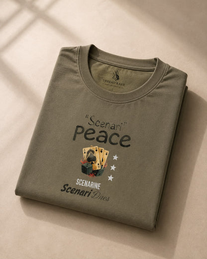 THREAD RARE Scenari Peace Oversized T-Shirt – Olive Green