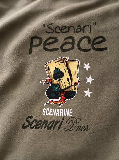 THREAD RARE Scenari Peace Oversized T-Shirt – Olive Green