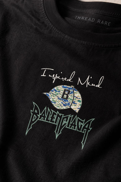 THREAD RARE Inspired Mind Oversized Black Graphic T-Shirt