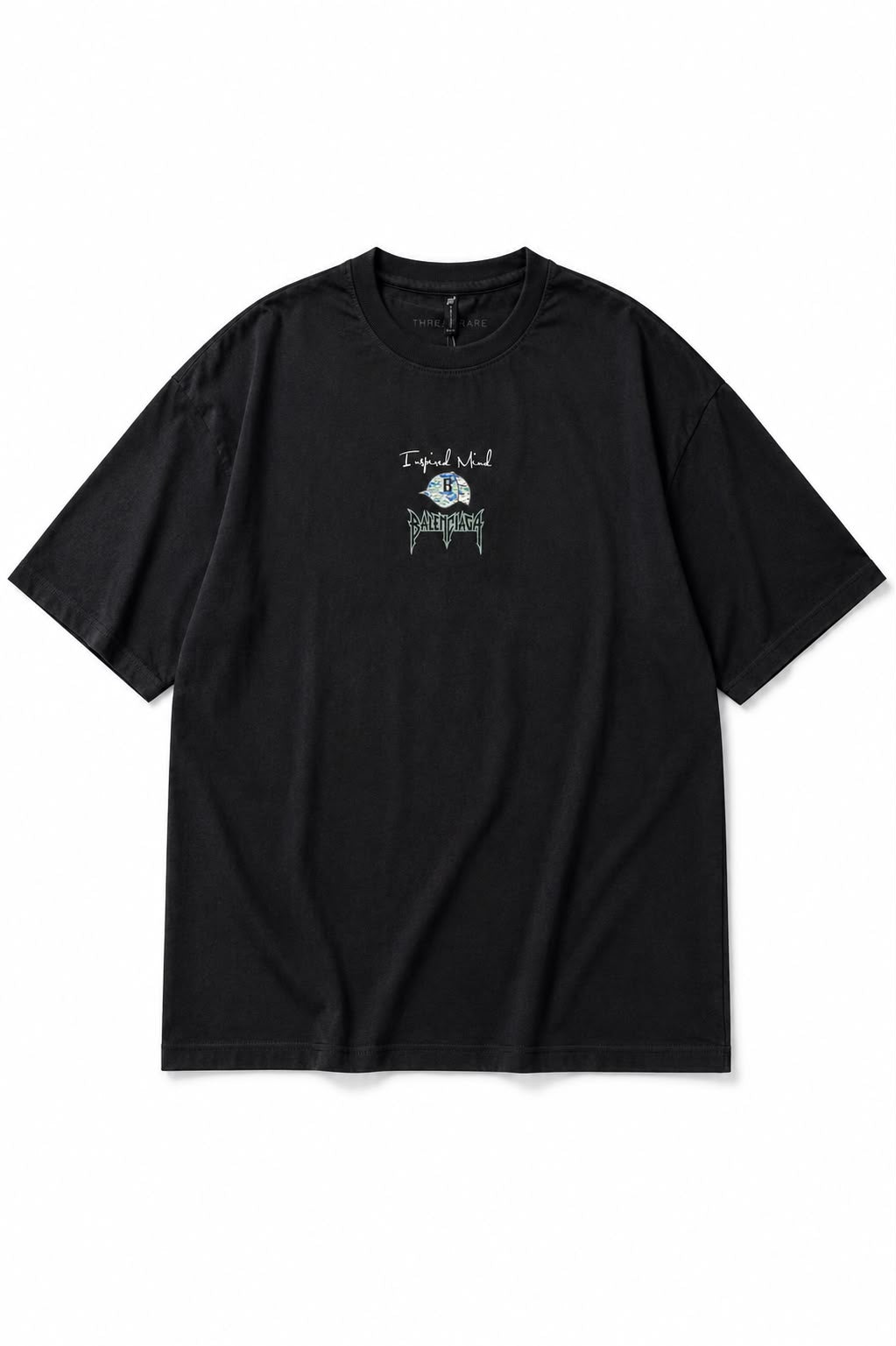 THREAD RARE Inspired Mind Oversized Black Graphic T-Shirt