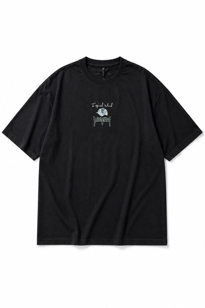 THREAD RARE Inspired Mind Oversized Black Graphic T-Shirt