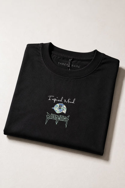 THREAD RARE Inspired Mind Oversized Black Graphic T-Shirt