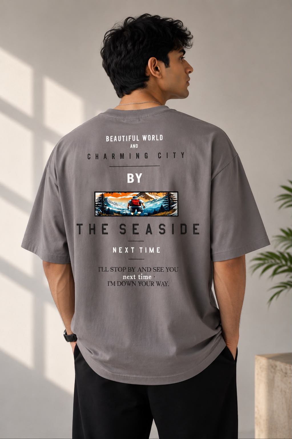 THREAD RARE The Seaside Oversized T-Shirt – Grey