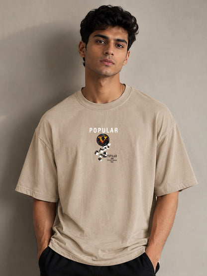 THREAD RARE Popular Graphic Oversized T-Shirt – Beige | Premium Streetwear Tee