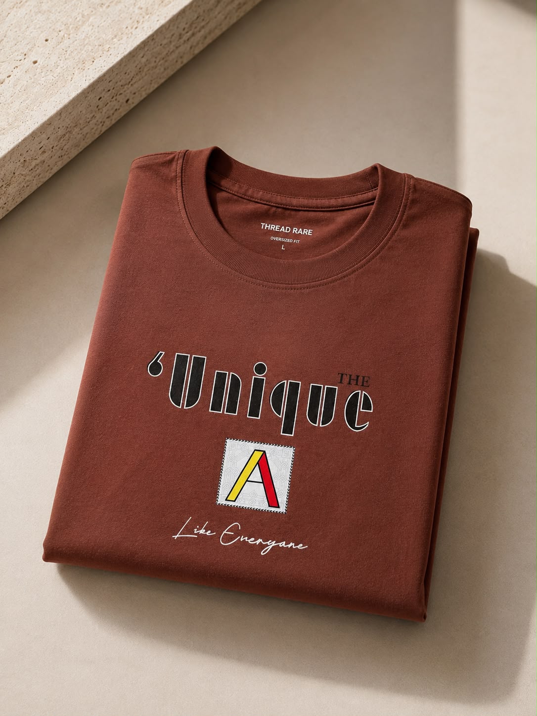 THREAD RARE The Unique Brown Oversized T-Shirt for Men | Premium Cotton Streetwear
