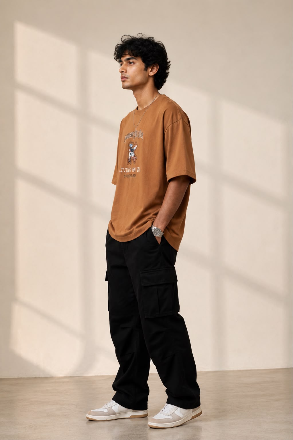 THREAD RARE Oversized Graphic T-Shirt – Brown Vintage Streetwear Tee