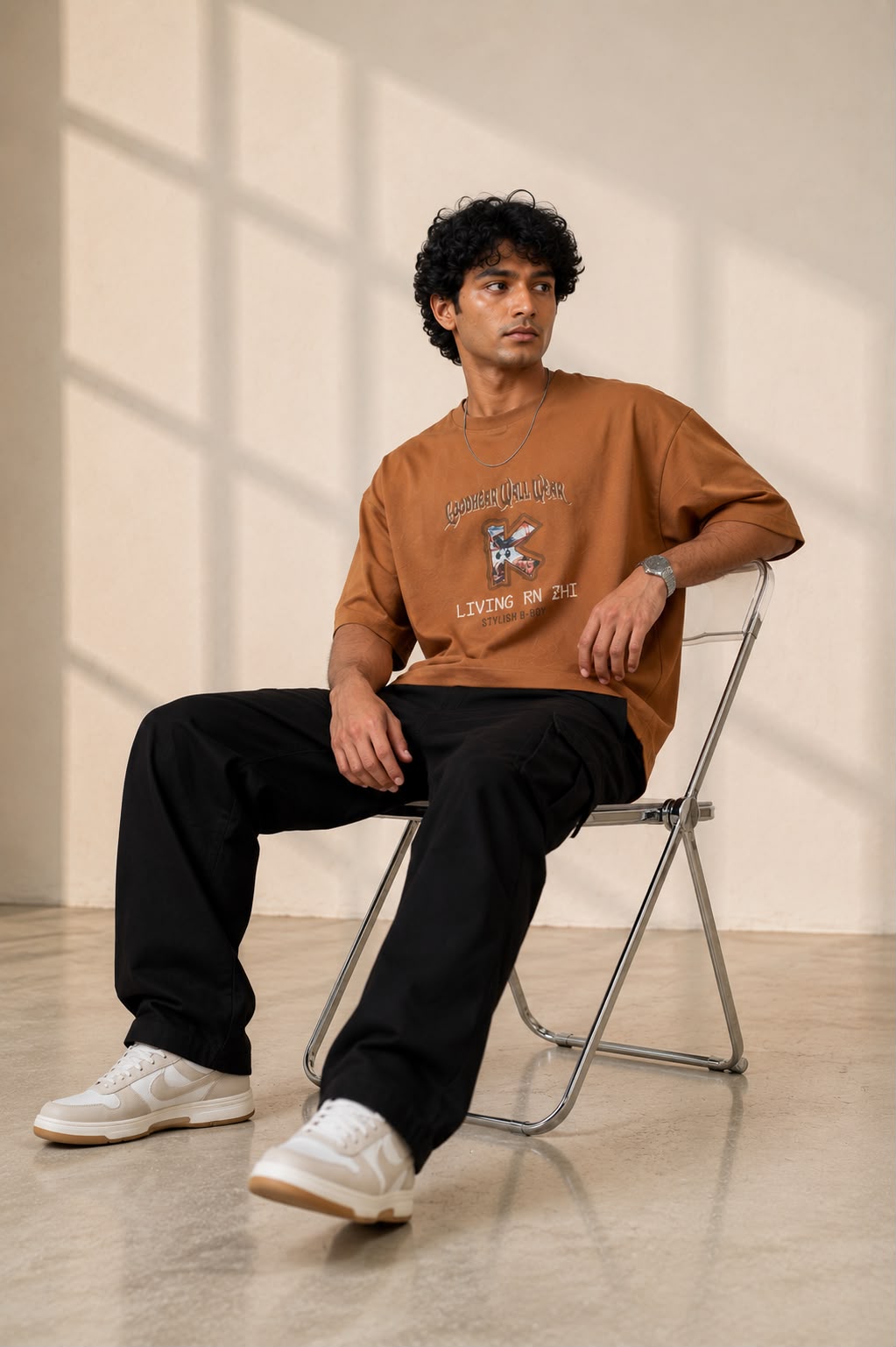 THREAD RARE Oversized Graphic T-Shirt – Brown Vintage Streetwear Tee