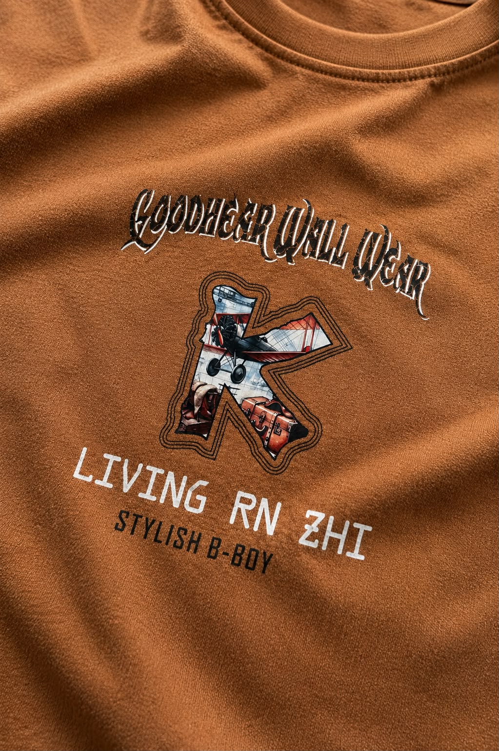 THREAD RARE Oversized Graphic T-Shirt – Brown Vintage Streetwear Tee