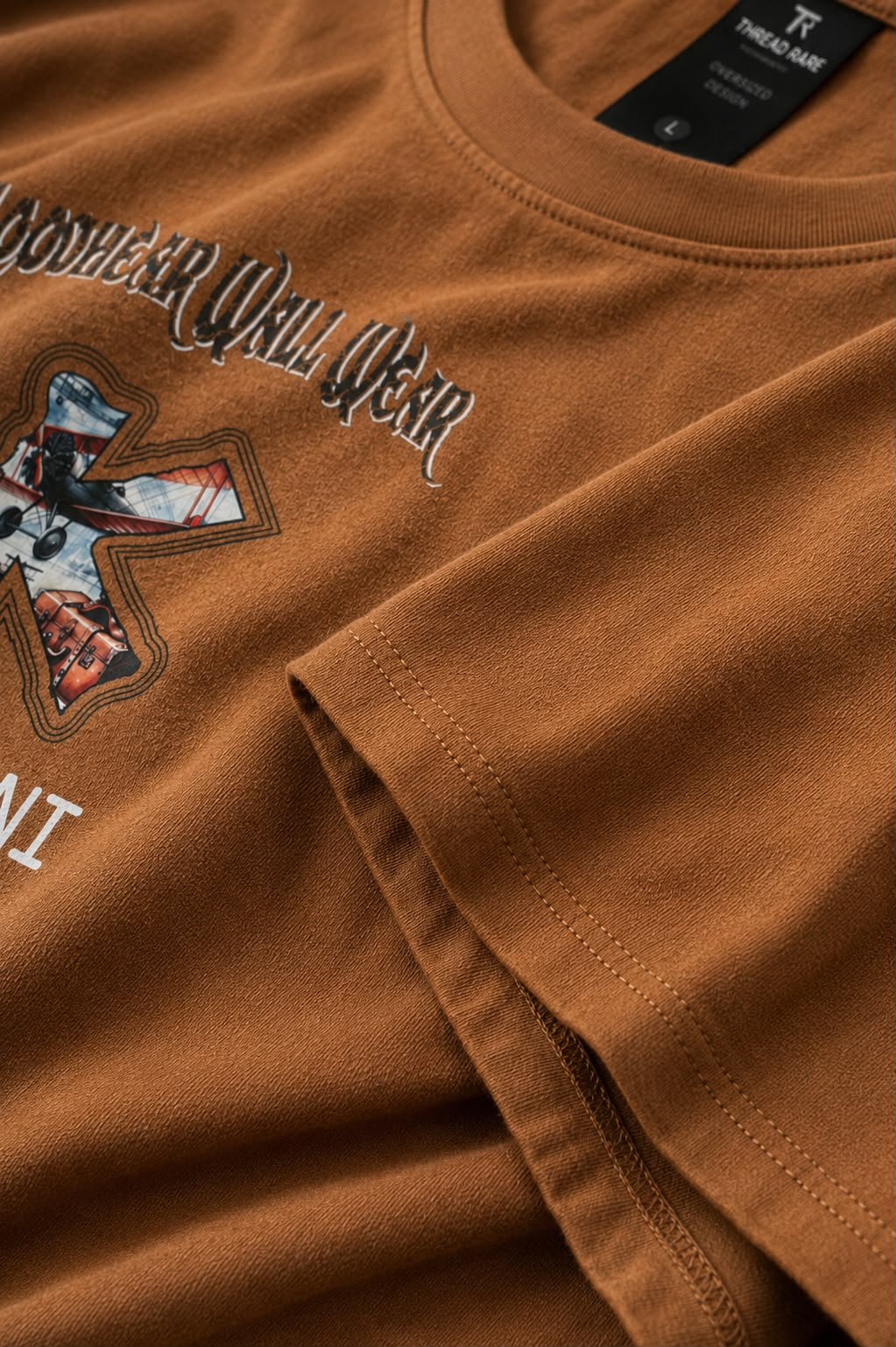 THREAD RARE Oversized Graphic T-Shirt – Brown Vintage Streetwear Tee