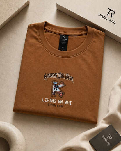 THREAD RARE Oversized Graphic T-Shirt – Brown Vintage Streetwear Tee
