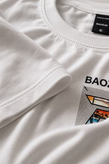 THREAD RARE Oversized White Graphic T-Shirt for Men | Premium Streetwear Cotton Tee