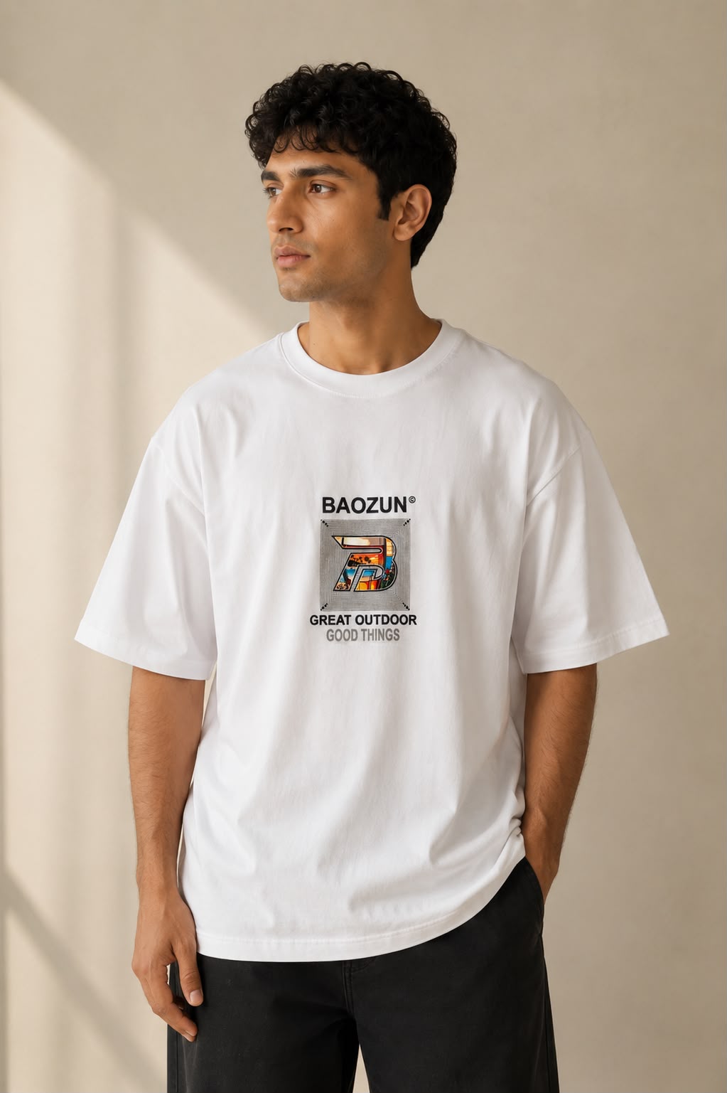 THREAD RARE Oversized White Graphic T-Shirt for Men | Premium Streetwear Cotton Tee