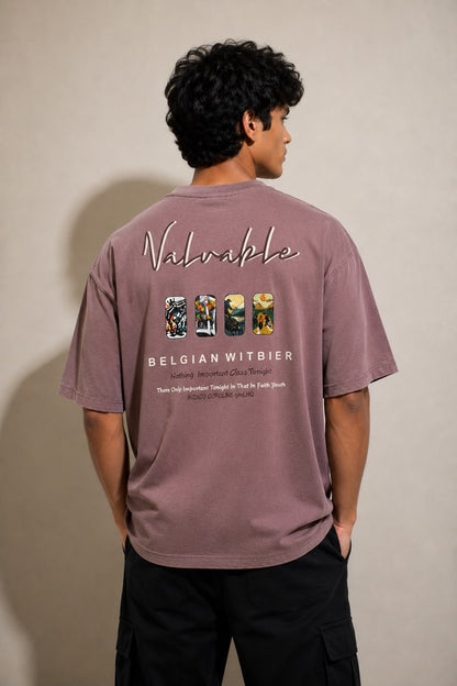 THREAD RARE Valuable Oversized T-Shirt – Dusty Mauve | Premium Cotton Streetwear Tee