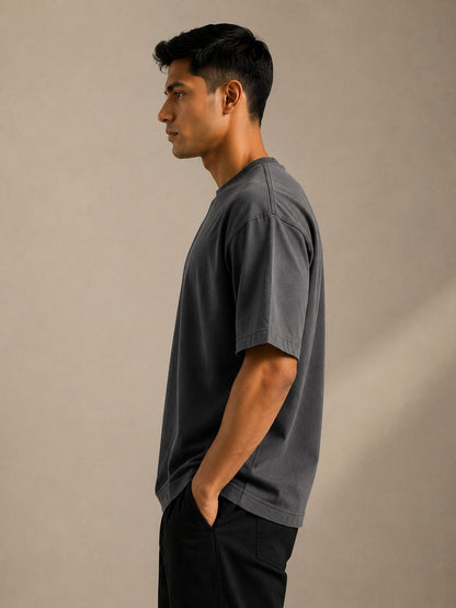 THREAD RARE Oversized Charcoal Grey T-Shirt | Premium Heavy Cotton Streetwear