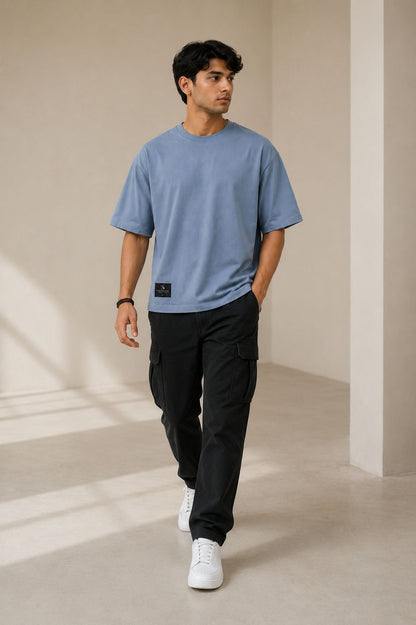 THREAD RARE Premium Oversized T-Shirt – Dusty Blue