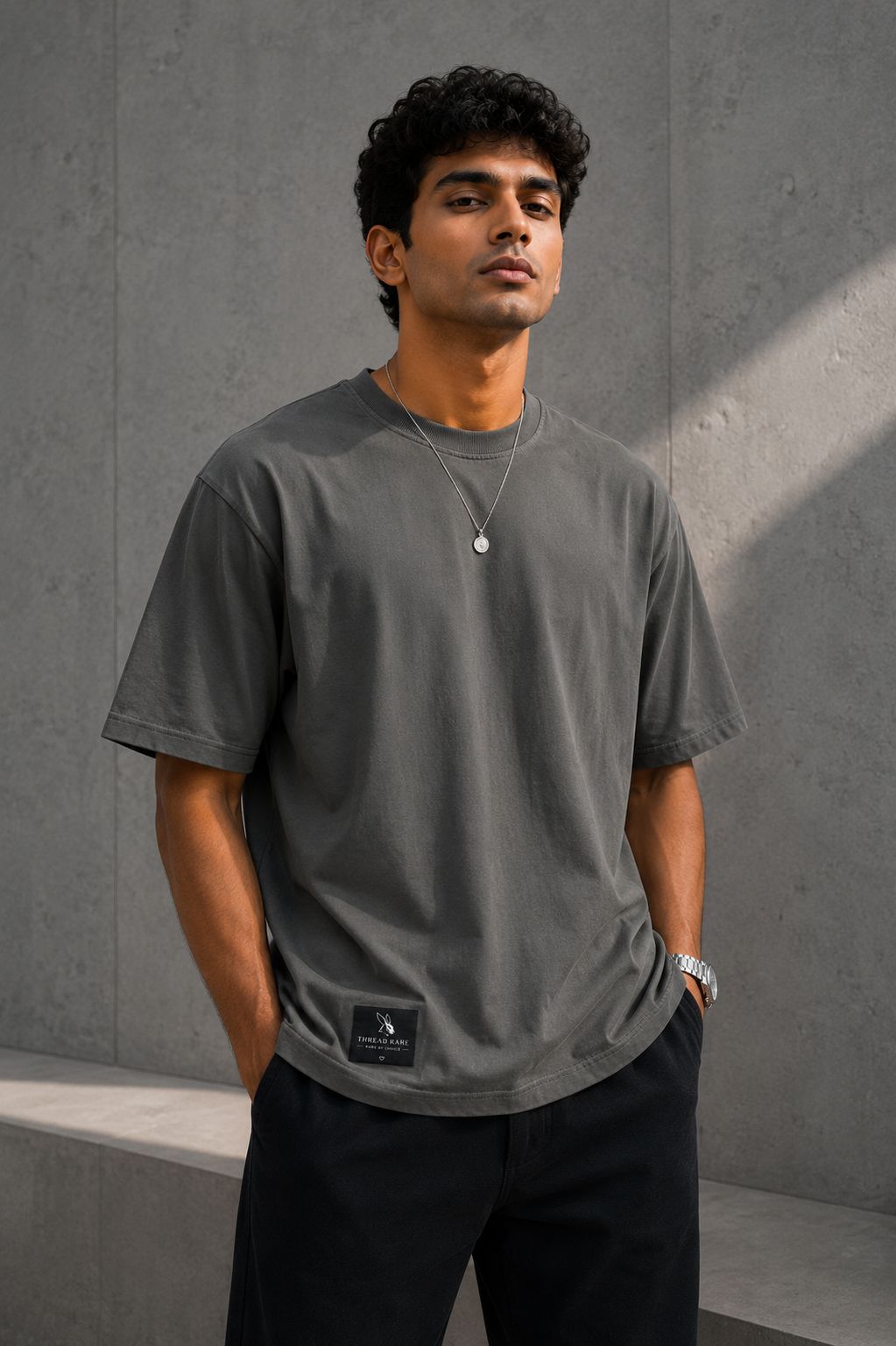 THREAD RARE Oversized Essential T-Shirt – Charcoal Grey