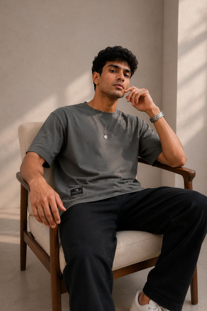 THREAD RARE Oversized Essential T-Shirt – Charcoal Grey