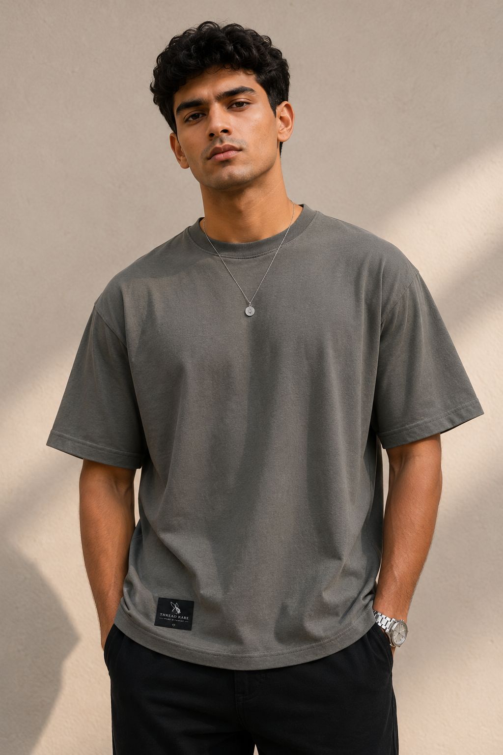 THREAD RARE Oversized Essential T-Shirt – Charcoal Grey